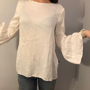 Zara white bell arm blouse